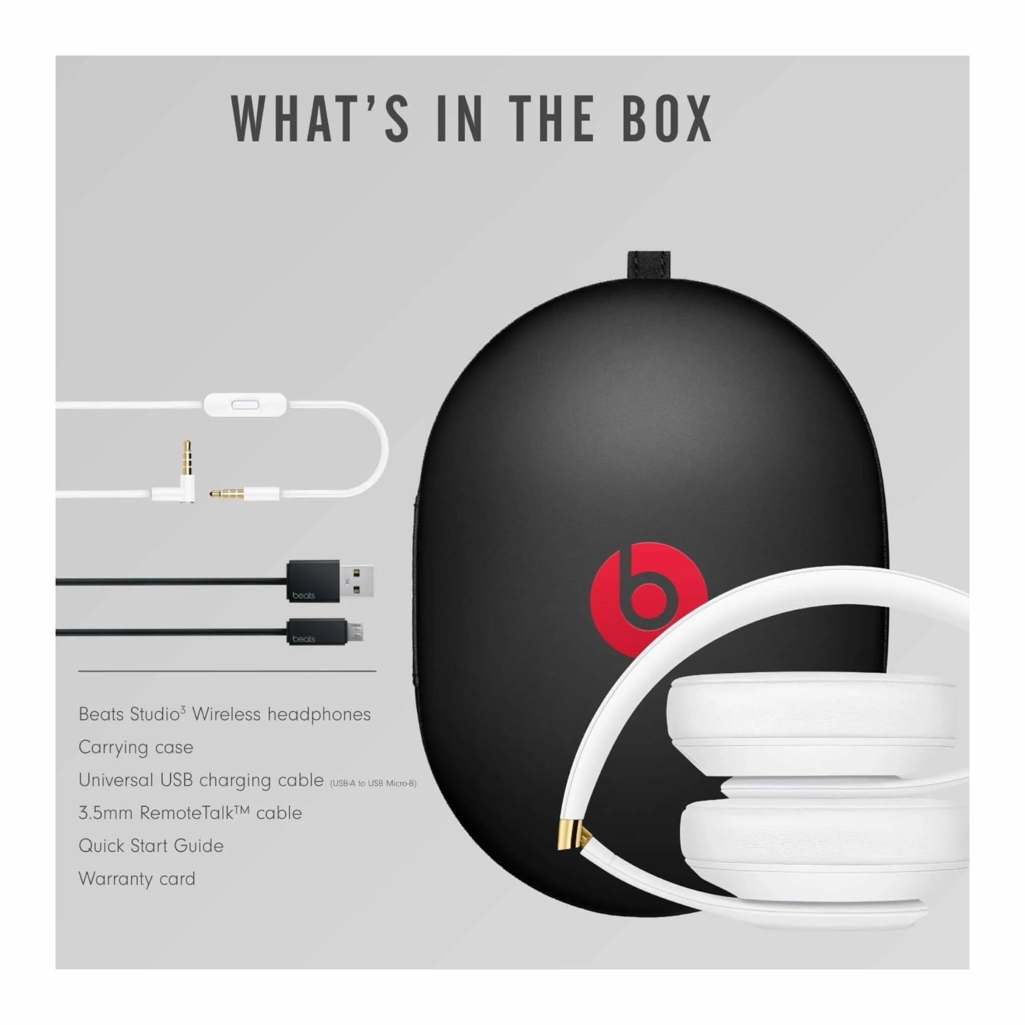 Beats Studio3 Wireless Over-Ear Headphones - White Beats Studio3 Wireless Over-Ear Headphones - White