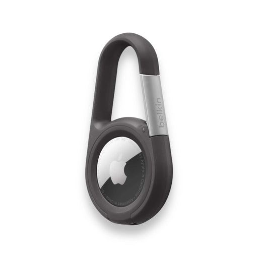Belkin Secure Holder with Carabiner for AirTag in Black, Snap & lock system keeps AirTag safely, at TaMiMi Projects in Qatar.