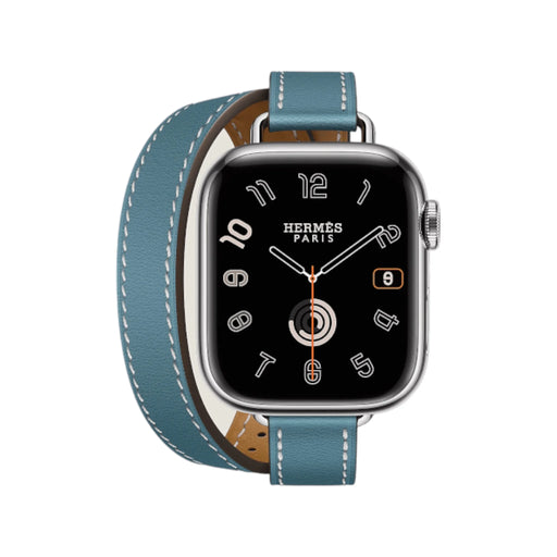 Get Hermès Hermès Apple Watch Band 41mm - bleu jean Attelage Double Tour in Qatar from TaMiMi Projects.