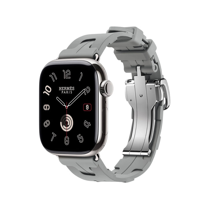Apple Watch Hermès Series 11 42mm Silver Titanium with Gris Kilim Single Tour – TaMiMi Projects Qatar.