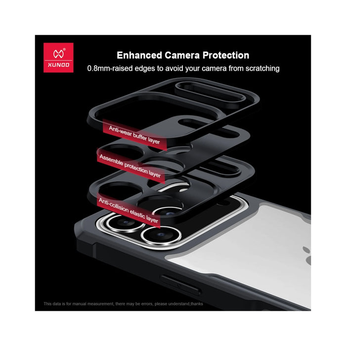 Xundd iPhone 17 Pro Case with Ring - Black, Made of Imported PC material with premium quality, at TaMiMi Projects in Qatar.