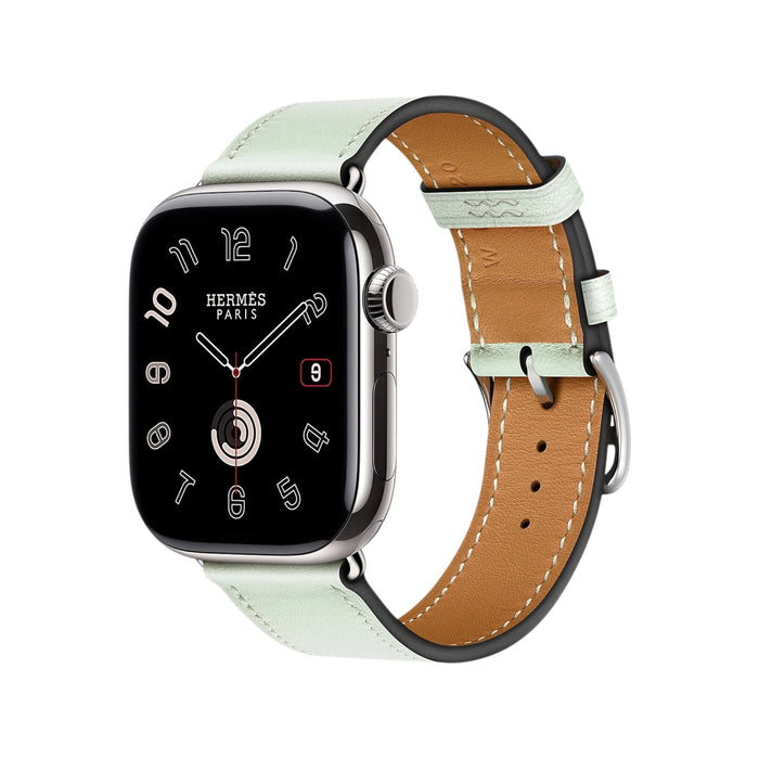 ‫احصل على سير هيرمز لساعة أبل من تميمي بروجكتس في قطر. جلد سوفت، تصميم كلاسيكي، يناسب معصم ١٤٠–١٧٥ مم. 