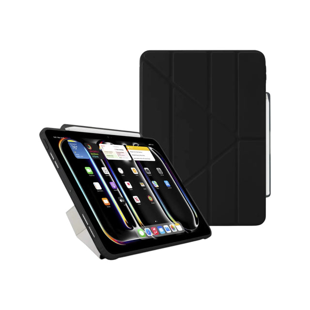 Get Pipetto Origami iPad Pro 13-inch 2024 case with a transparent back & 5-way folding cover. at TaMiMi Projects, Qatar.