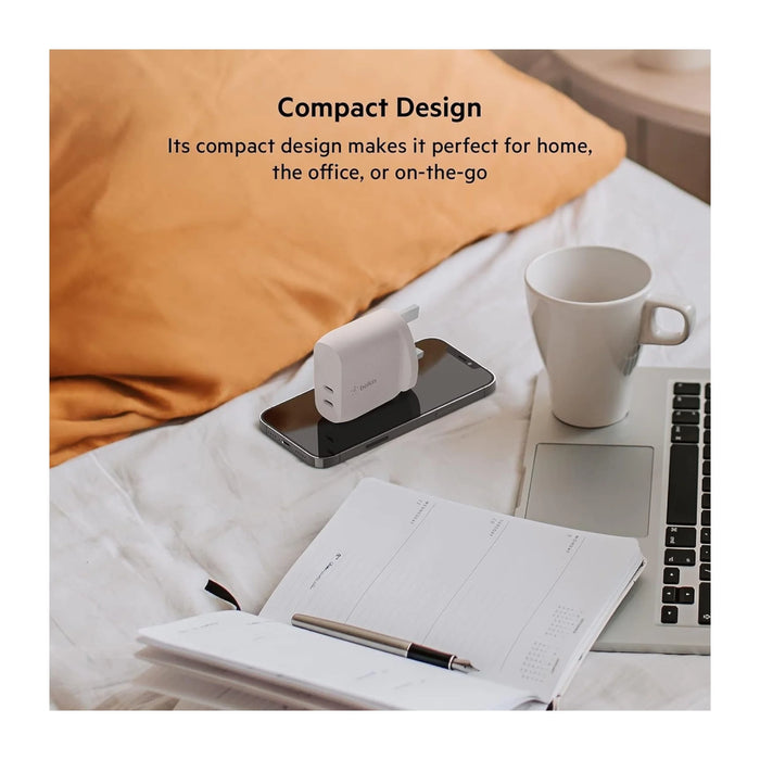 Belkin Dual USB-C Wall Charger 40W, Compatible with Apple, Samsung, Google, and more, TaMiMi Projects Qatar.