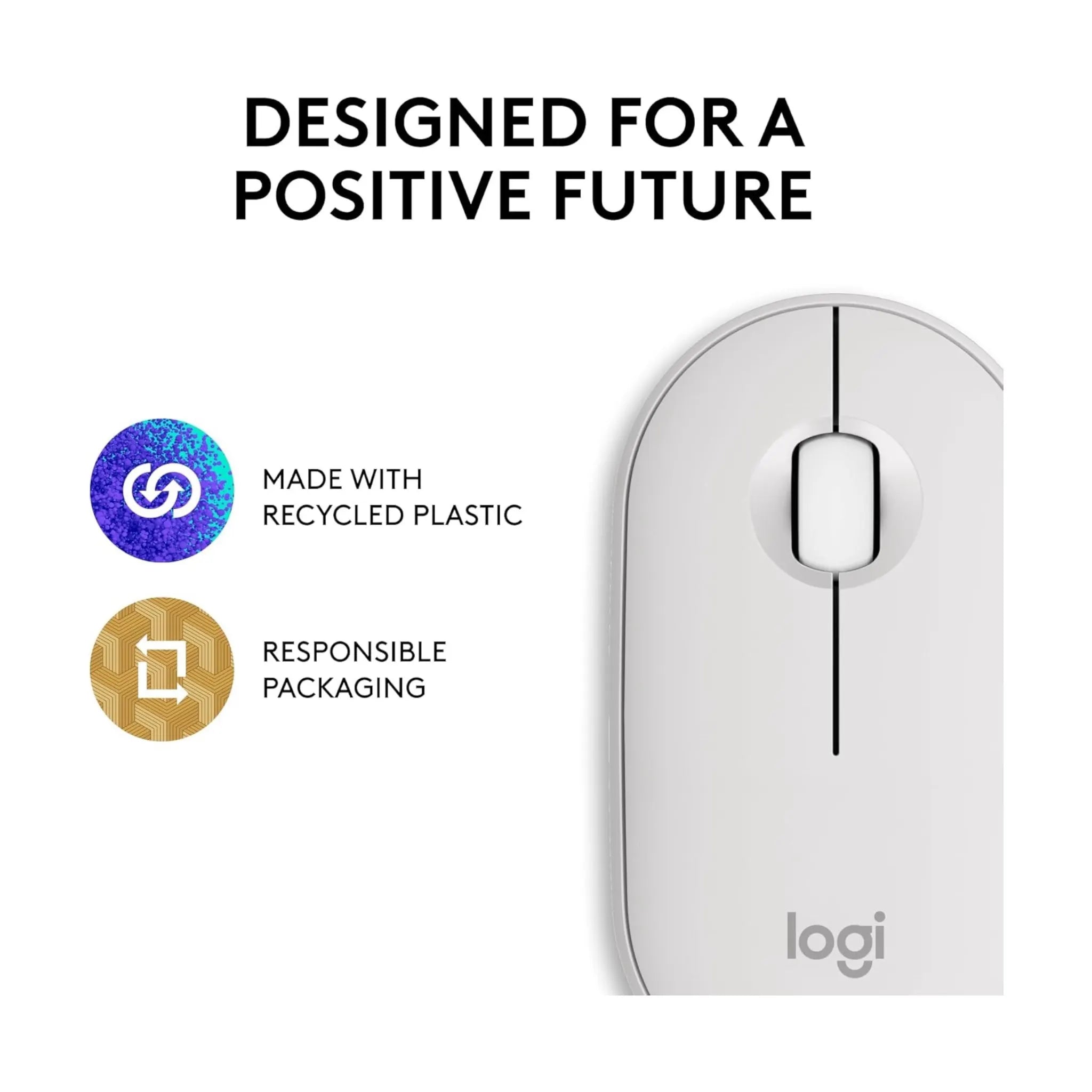 Logitech Pebble 2 M350s Wireless Mouse - White Logitech Pebble 2 M350s Wireless Mouse - White