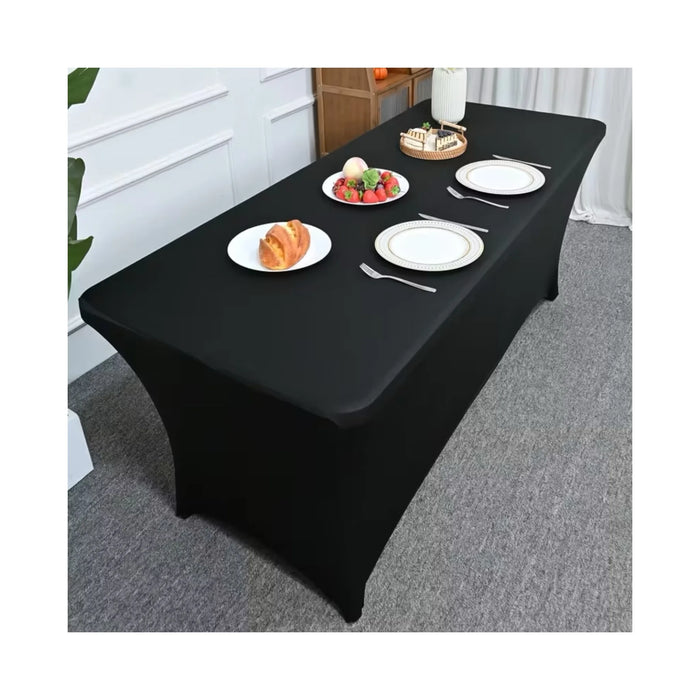 ‫احصل على غطاء طاولة مستطيل من تميمي بروجكتس في قطر. مقاوم للتجاعيد وسهل التنظيف، مثالي للأفراح والمناسبات.