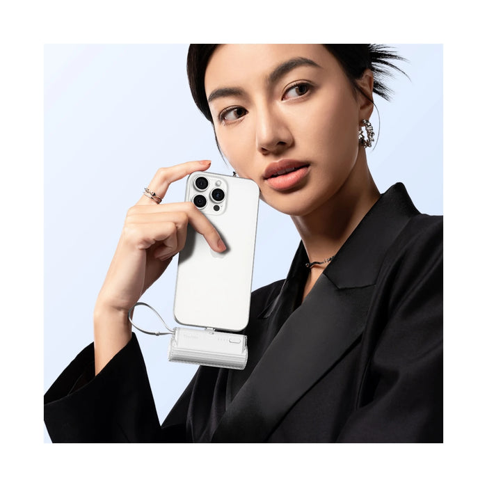 SHARGE Flow Mini Portable Charger 5000mAh with Built-in Cable, Ideal for travel or work Available from TaMiMi Projects in Qatar.