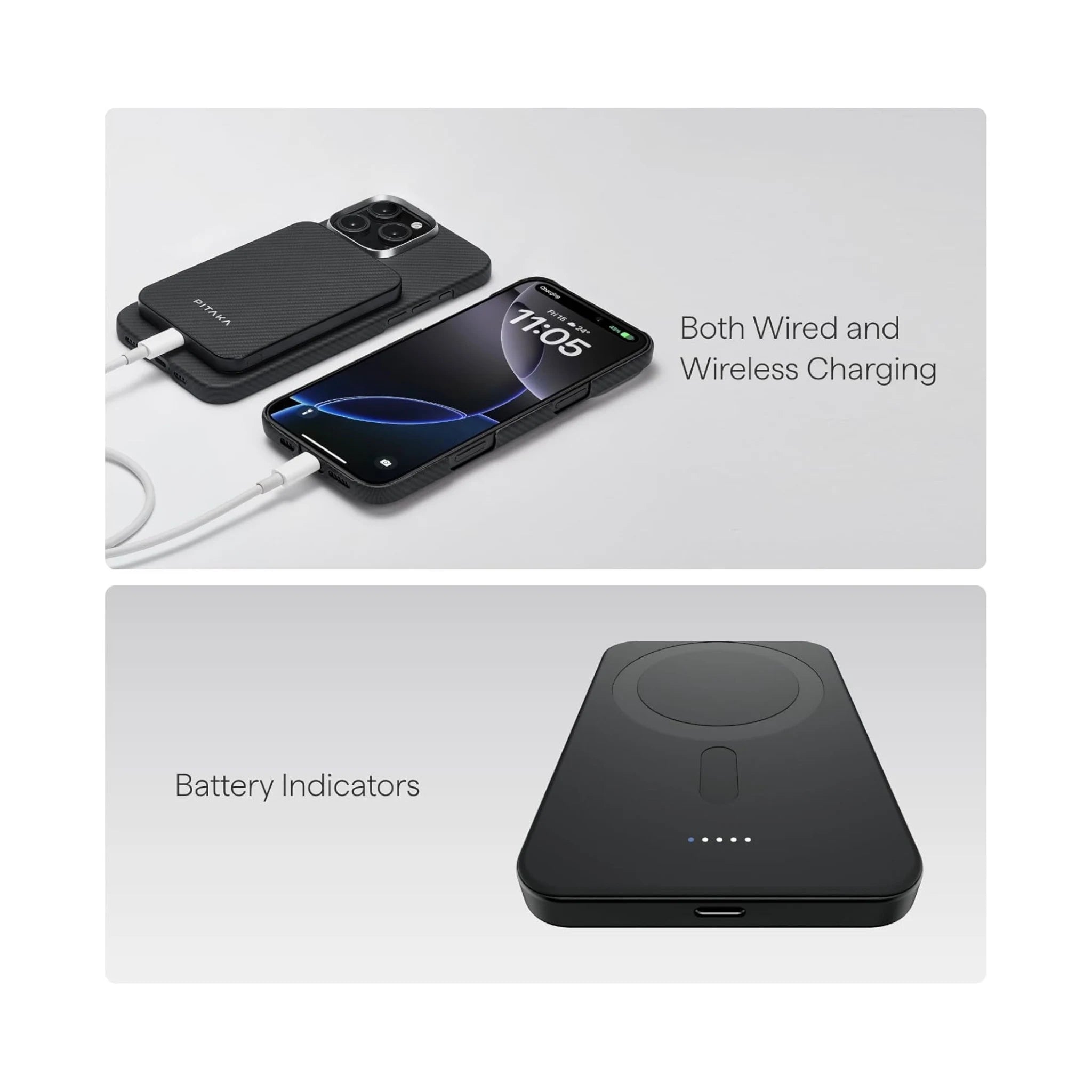 Pitaka MagSafe Portable Charger 5000mAh - Black Pitaka MagSafe Portable Charger 5000mAh - Black