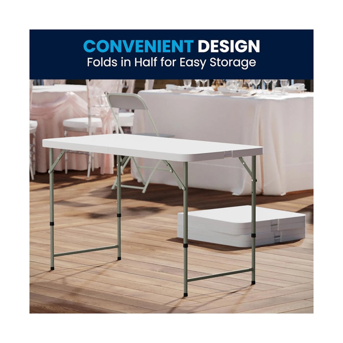 Portable Folding Table, Dimensions: 122×60× high 58:75 cm with rectangular top. Available now from TaMiMi Projects in Qatar.
