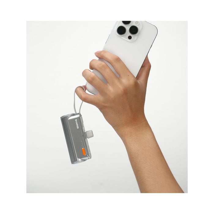 ‫احصل على باور بنك SHARGE Flow Mini من تميمي بروجكتس في قطر. تصميم صغير، شحن سريع، مع كيبل مدمج لأجهزة iPhone وAndroid.