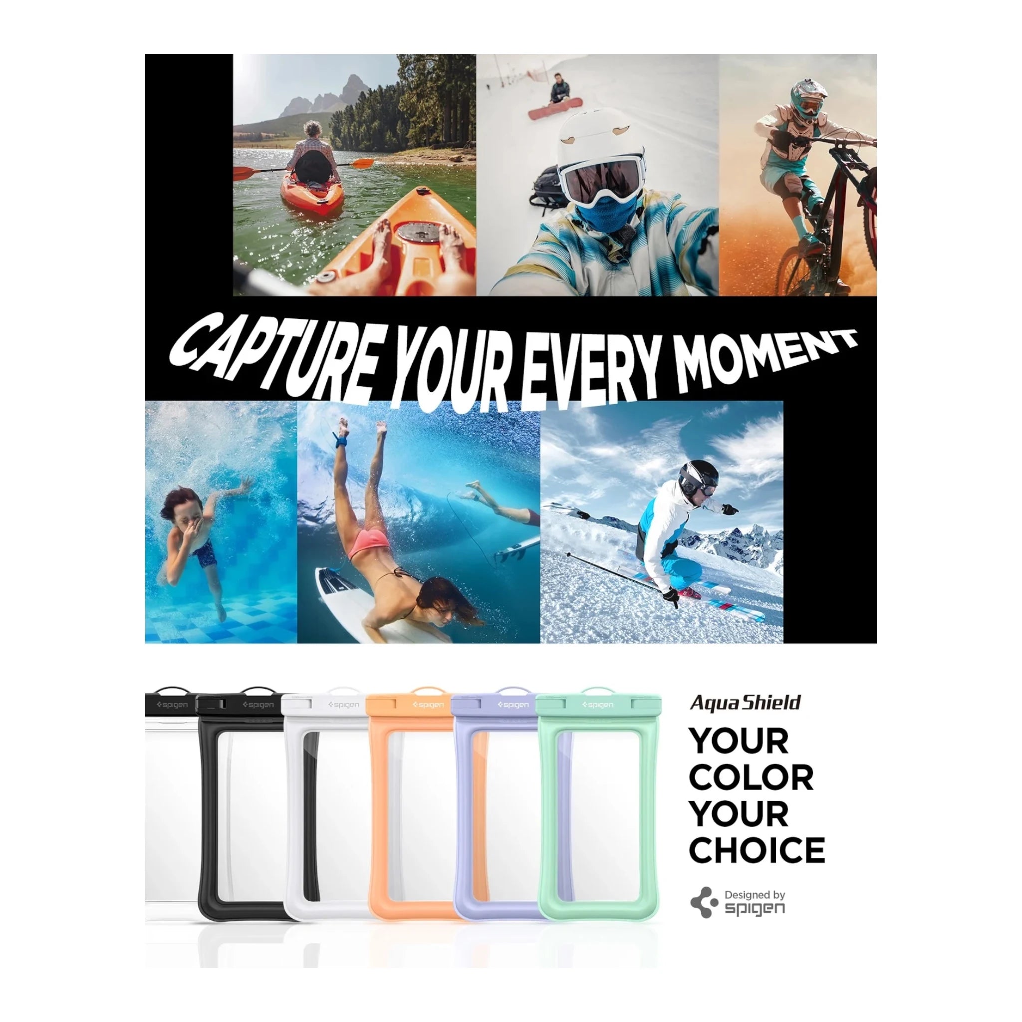 Spigen Universal Waterproof Case - Clear Spigen Universal Waterproof Case - Clear