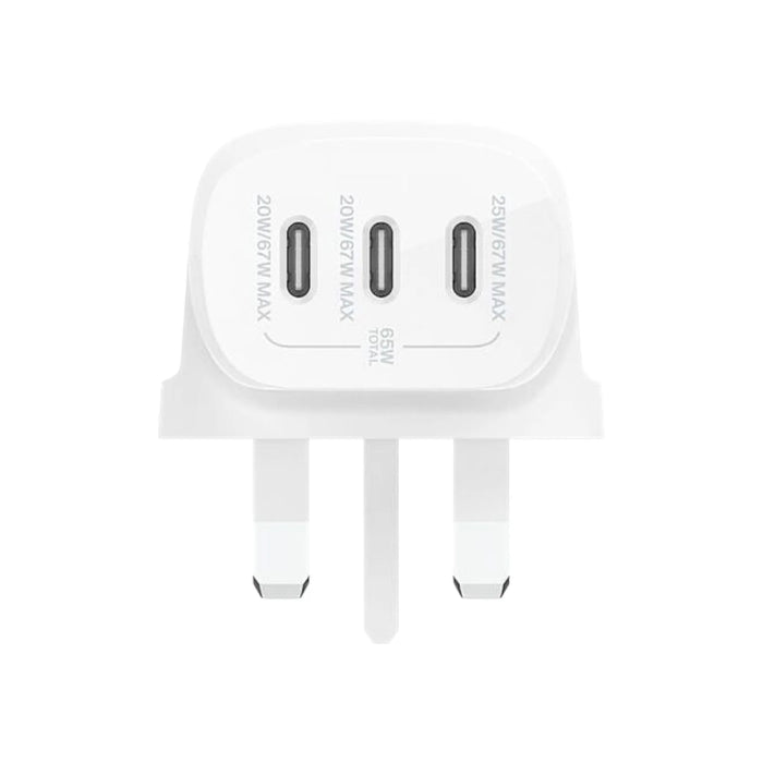 ‫احصل على شاحن للمنزل من بيلكن ٣ منافذ بقوة ٦٧ واط من تميمي بروجكتس في قطر. مثالي لشحن الكمبيوتر والايباد والهاتف. 