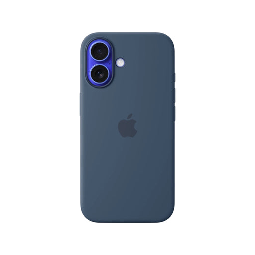 Apple iPhone 16 Silicone Case with MagSafe in Denim, Available now from TaMiMi Projects in Qatar.