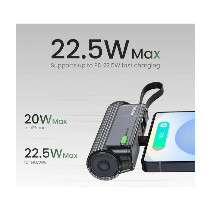 ‫احصل على باور بنك SHARGE Flow Mini من تميمي بروجكتس في قطر. تصميم صغير، شحن سريع، مع كيبل مدمج لأجهزة iPhone وAndroid. 
