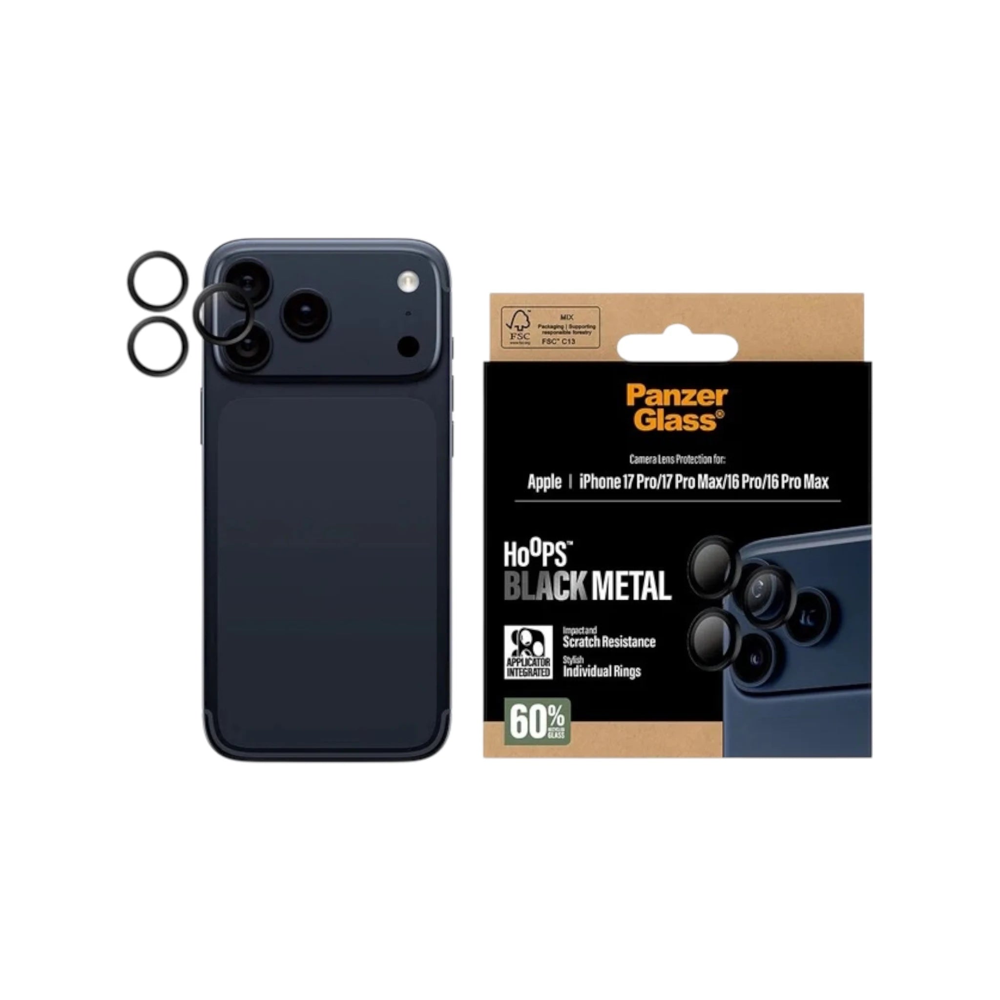 PanzerGlass Camera Lens iPhone 16/17 Pro and Pro Max - Black PanzerGlass Camera Lens iPhone 16/17 Pro and Pro Max - Black