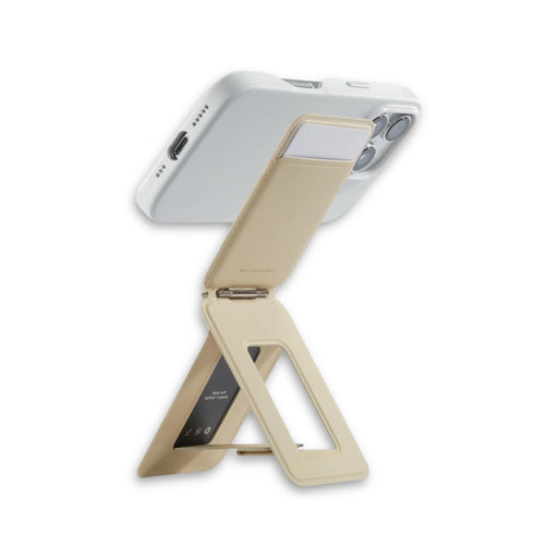 MOFT Phone Tripod Stand - Magsafe in beige Made with MOVAS, the revolutionary vegan leather، at TaMiMi Projects, Qatar