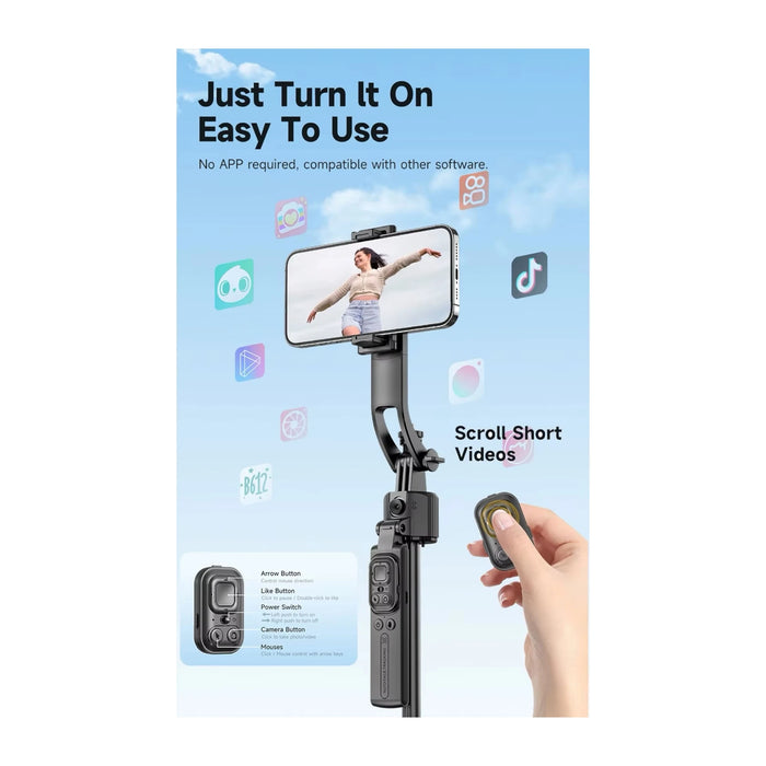 Tracking Gimbal Selfie Stick Tripod, AI-powered 360° auto face tracking for smart shooting, now from TaMiMi Projects in Qatar.