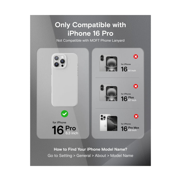 ‫احصل على كفر من موفت للايفون ١٦ برو من تميمي بروجكتس فى قطر. ‫جلد فاخر نباتي، مقاوم للخدش، يدعم ماج سيف. 