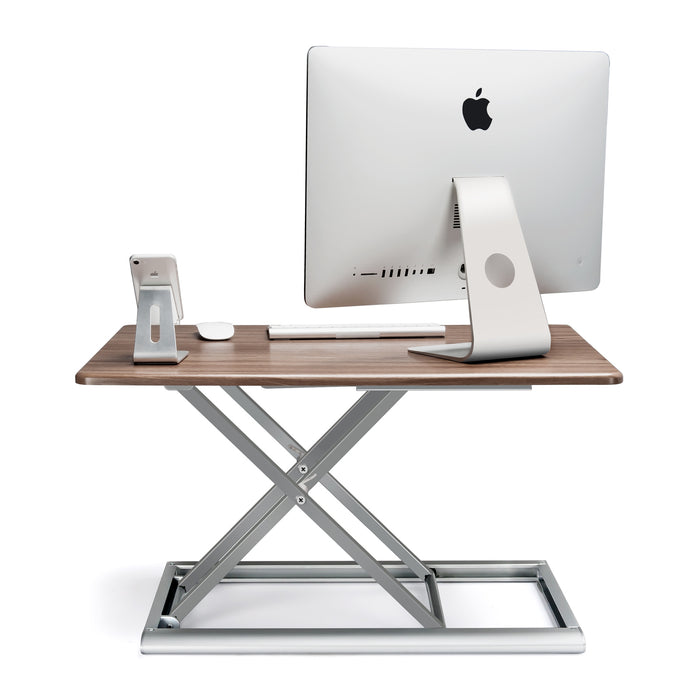 Adjustable aluminum standing desk riser from TaMiMi Projects in Qatar. ergonomic design, easy height adjustment, ideal for work and study