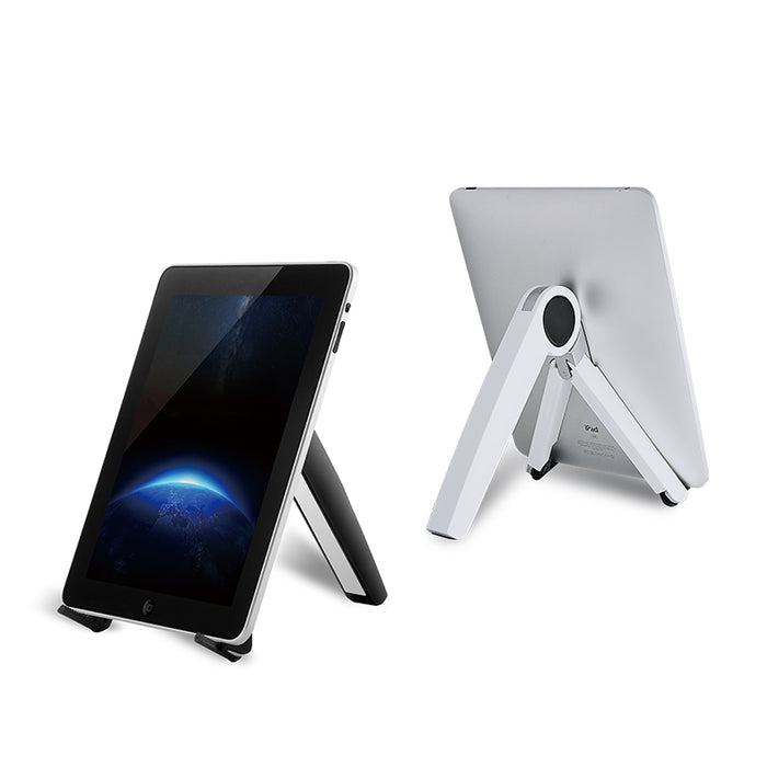 Portable folding stand for tablets and phones, compact and adjustable, ideal for travel or home use - TaMiMi Projects in Qatar.