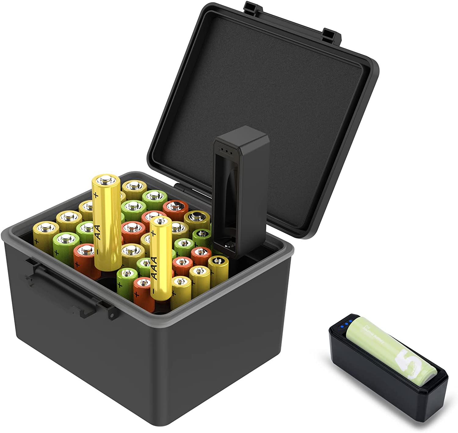 AA AAA Battery Storage Case with Tester AA AAA Battery Storage Case with Tester