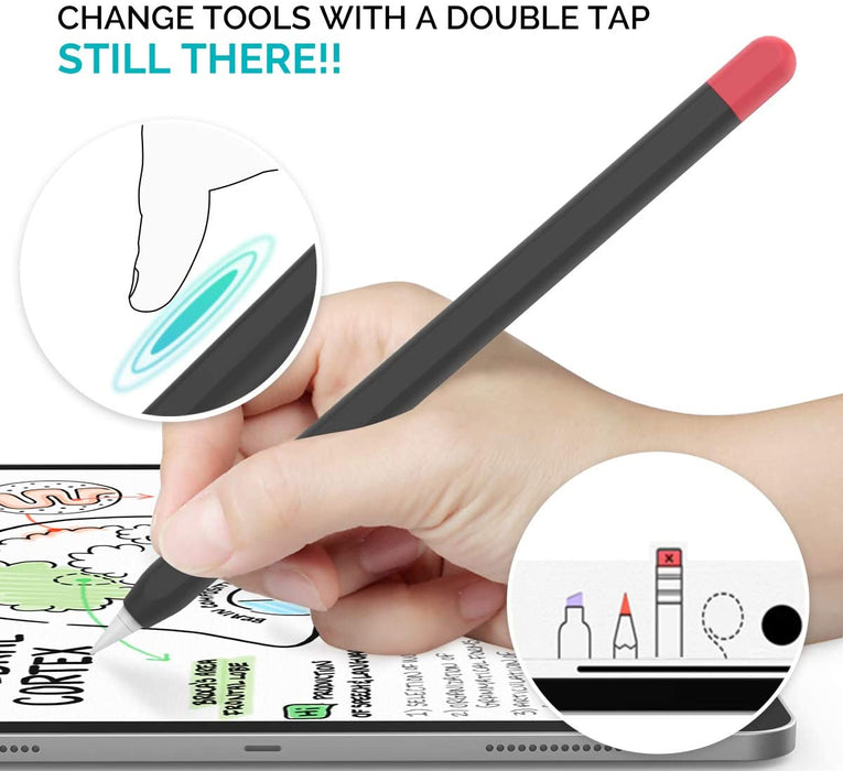 AhaStyle Cute Pencil Case Skin, compatible for Apple Pencil 2, soft cover with a fun design, available at TaMiMi Projects in Qatar.