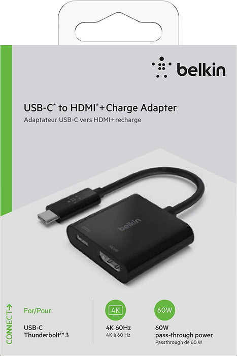 Get Belkin Belkin USB-C to HDMI Adapter + USB-C Charger in Qatar from TaMiMi Projects