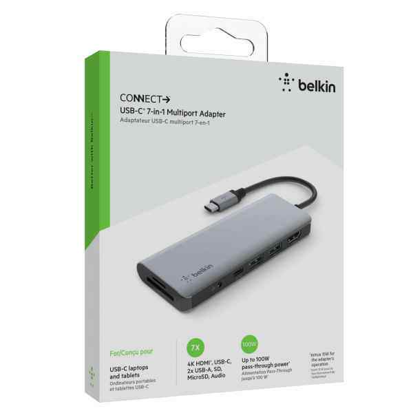 Multiport Adapter Belkin USB-C 7 in 1 Multiport Adapter-Grey