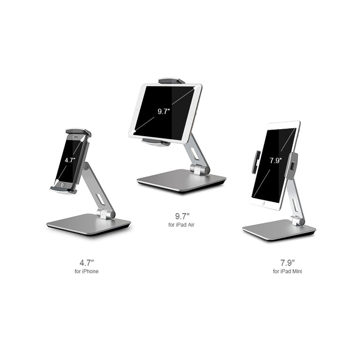 Adjustable Phone & Tablet Stand - Silver