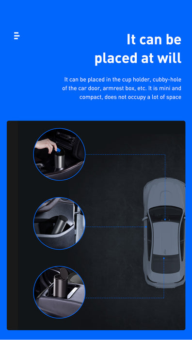 BASEUS Vehicle-mounted Trash Can Rubbish Bin Mini Size for Car 500ML 