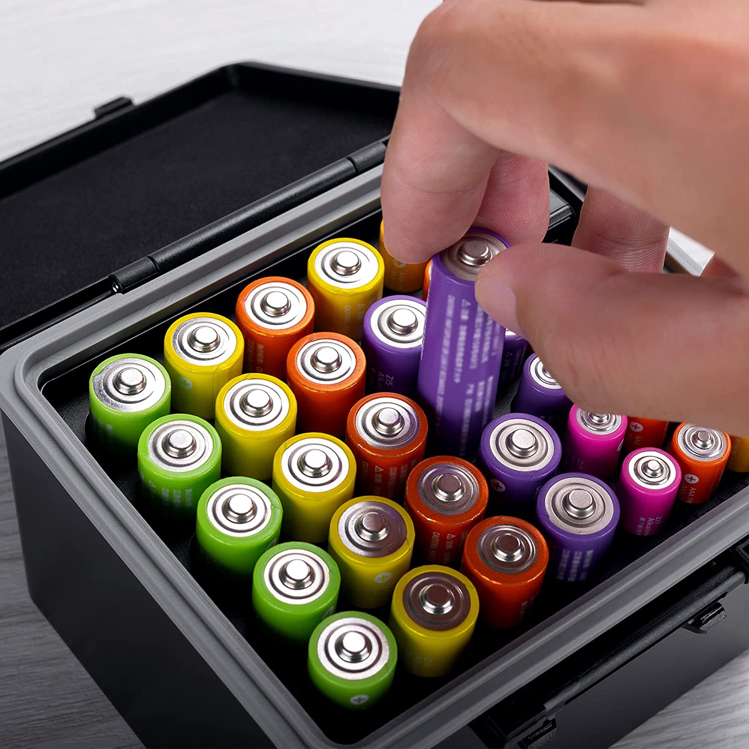 AA AAA Battery Storage Case with Tester AA AAA Battery Storage Case with Tester