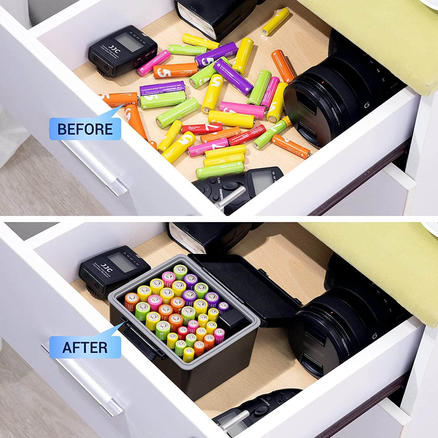 AA AAA Battery Storage Case with Tester AA AAA Battery Storage Case with Tester