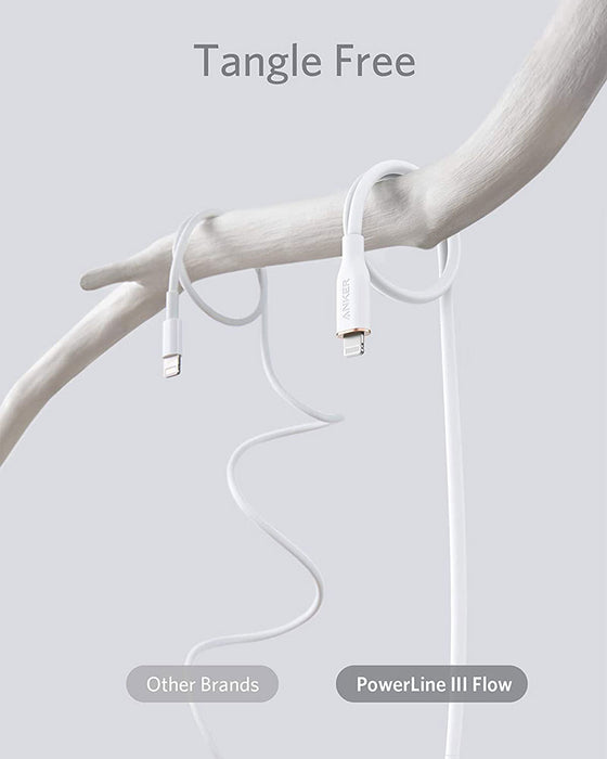 Anker Powerline III Flow, USB C to Lightning - 180cm - White