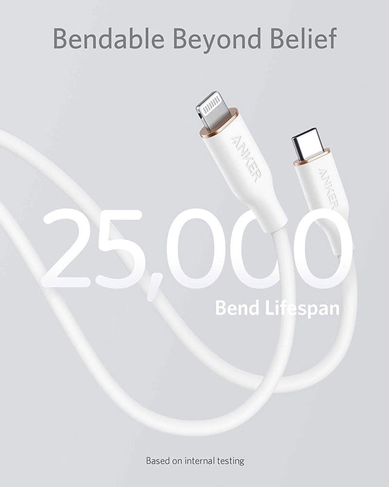 Anker Powerline III Flow, USB C to Lightning - 180cm - White