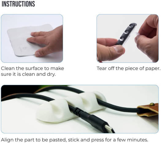 Blupebble Anchor Four Cable Management 2pcs - White