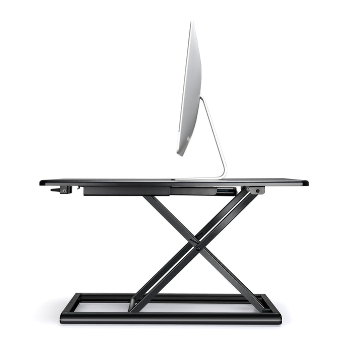 Adjustable aluminum standing desk riser from TaMiMi Projects in Qatar. ergonomic design, easy height adjustment, ideal for work and study