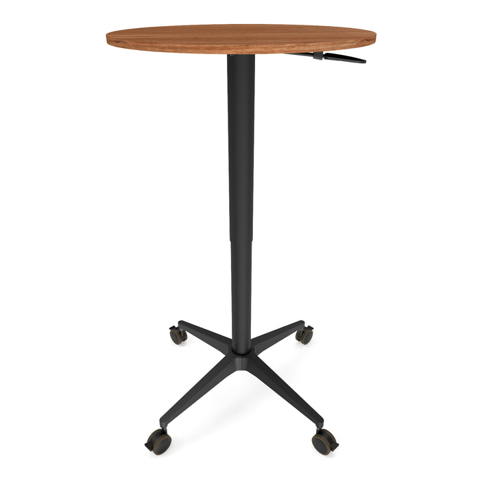 Adjustable Round Floor Table - Hickory