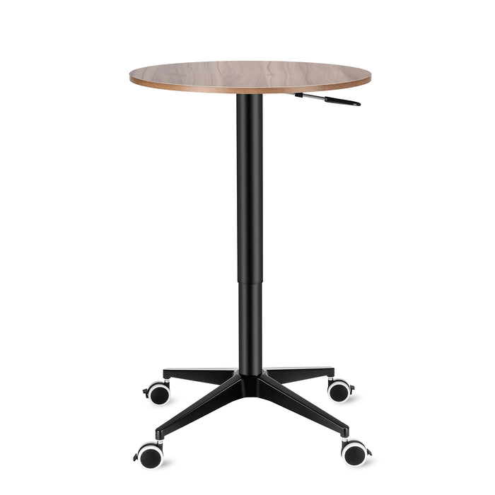 Adjustable Round Floor Table - Hickory