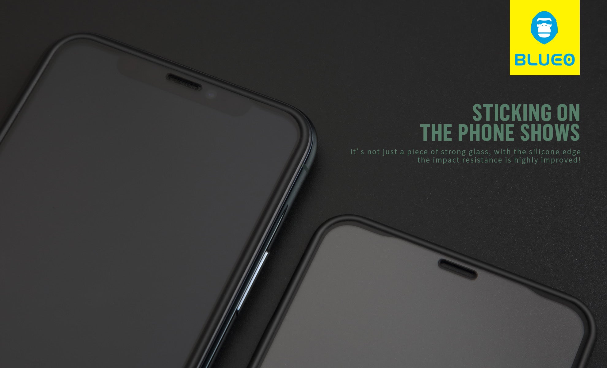 Blueo Screen Protector for iPhone 12 mini / 13 mini - Silicone Edges Blueo Screen Protector for iPhone 12 mini / 13 mini - Silicone Edges