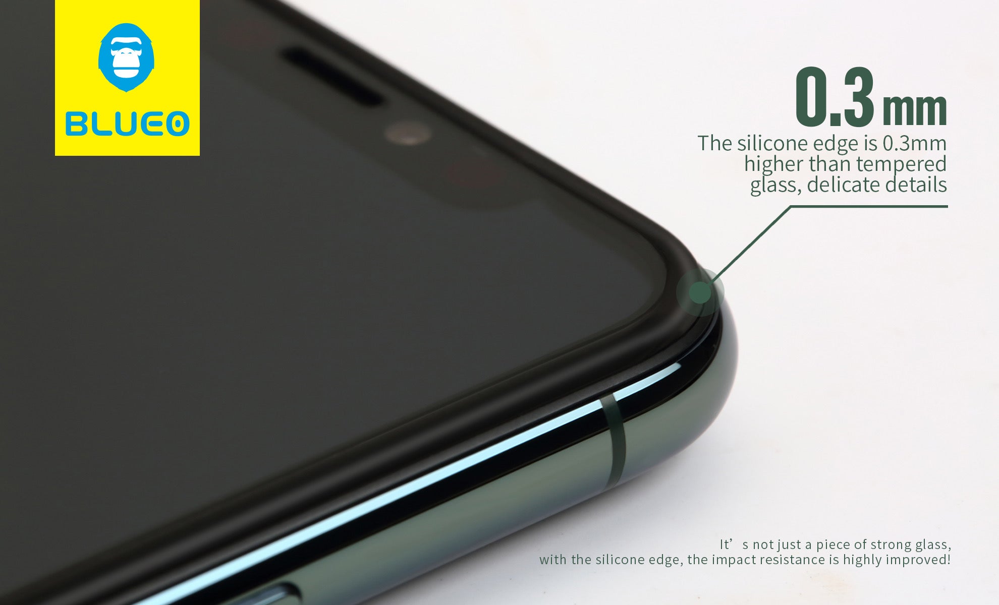 Blueo Screen Protector for iPhone 12 mini / 13 mini - Silicone Edges Blueo Screen Protector for iPhone 12 mini / 13 mini - Silicone Edges