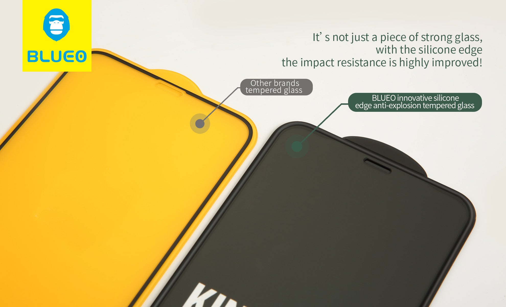 Blueo Screen Protector for iPhone 12 mini / 13 mini - Silicone Edges Blueo Screen Protector for iPhone 12 mini / 13 mini - Silicone Edges