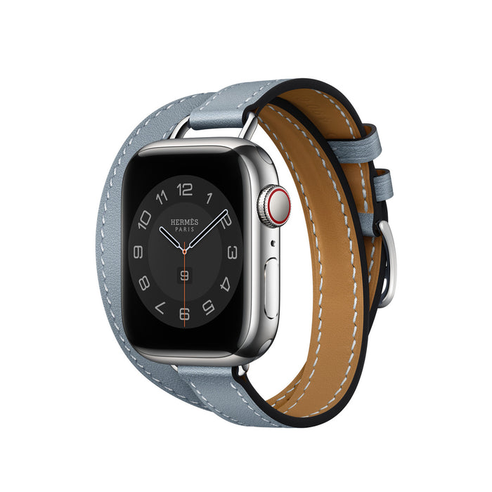 Apple Watch Hermès - Bleu Lin Swift Leather Attelage Double Tour - 41mm