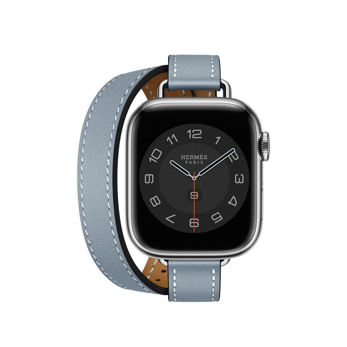 Apple Watch Hermès - Bleu Lin Swift Leather Attelage Double Tour - 41mm