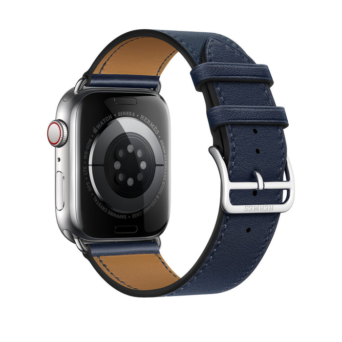 Apple Watch Hermès - Navy Swift Leather Single Tour - 45mm