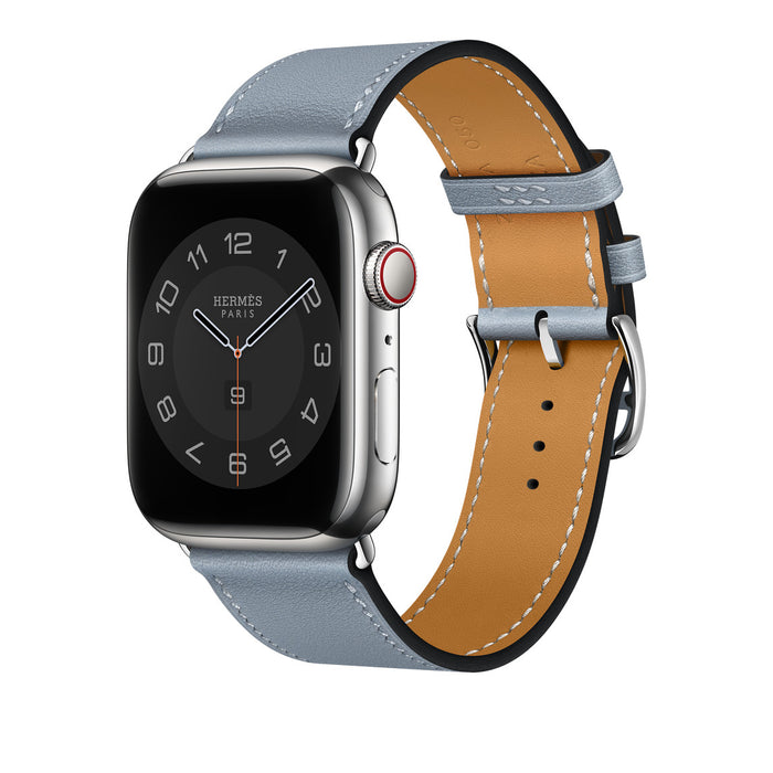 Apple Watch Hermès - Bleu Lin Single Tour - 45mm