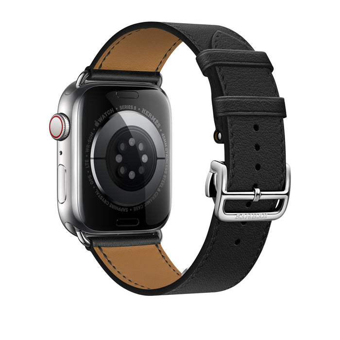 Apple Watch Hermès - Noir Swift Leather Single Tour Deployment Buckle - 45mm