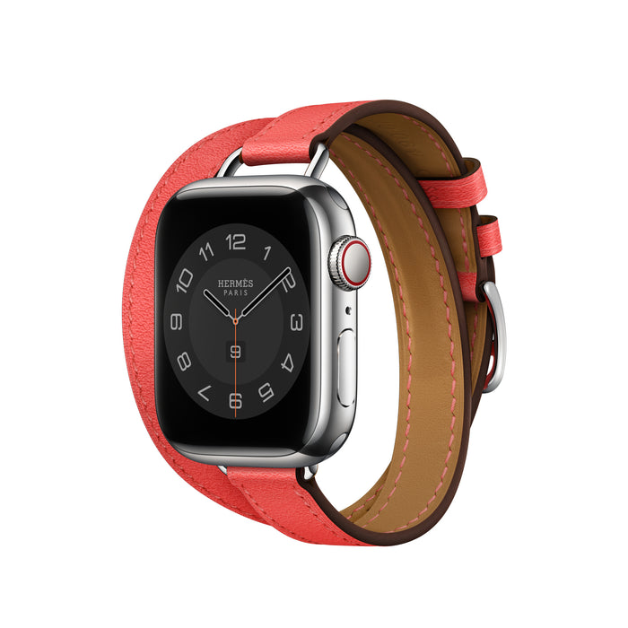 Apple Watch Hermès - Rose Texas Swift Leather Attelage Double Tour - 41mm
