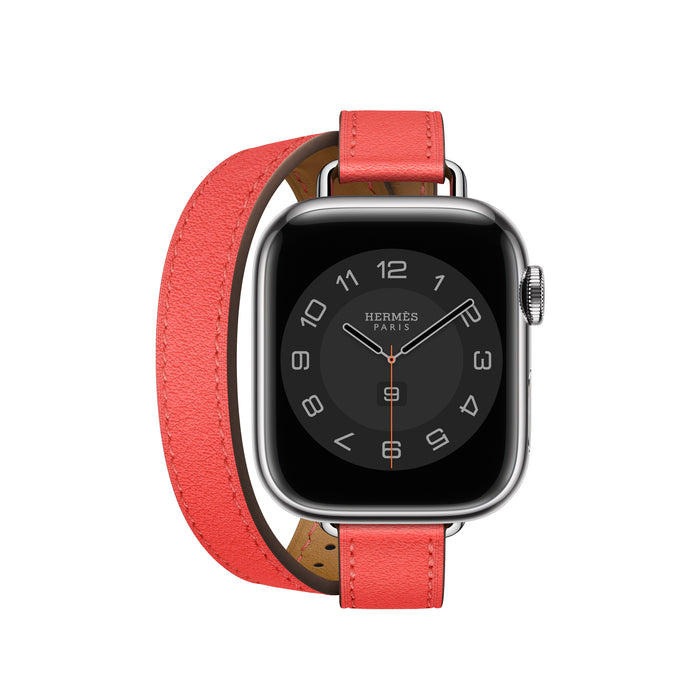 Apple Watch Hermès - Rose Texas Swift Leather Attelage Double Tour - 41mm