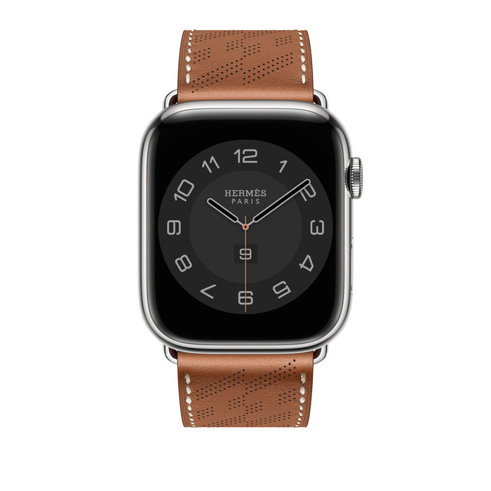 Apple Watch Hermès - Gold Swift Leather H Diagonal Single Tour - 45mm