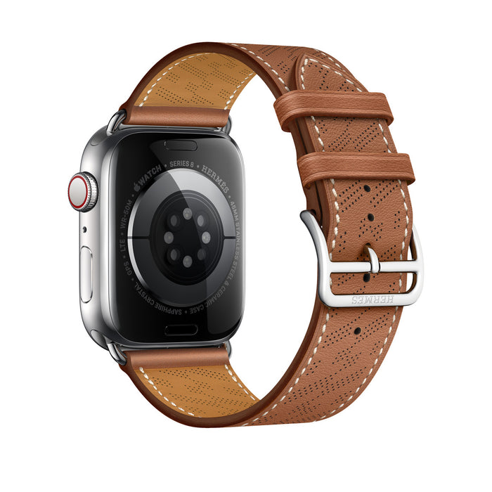 Apple Watch Hermès - Gold Swift Leather H Diagonal Single Tour - 45mm